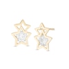 Thumbnail Image 0 of Child's Cubic Zirconia Double Star Stud Earrings in 10K Gold
