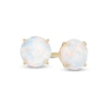 Thumbnail Image 0 of Child's 4mm Simulated Opal Solitaire Stud Earrings in 14K Gold