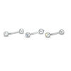 Thumbnail Image 0 of Solid and Tube Stainless Steel Crystal Three Piece Curved Barbell Set - 16G