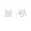 Thumbnail Image 0 of 11mm Square Cubic Zirconia Solitaire Stud Earrings in 10K Gold