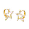 Thumbnail Image 0 of Cubic Zirconia Open Star Huggie Hoop Earrings in 10K Gold