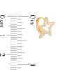Thumbnail Image 1 of Cubic Zirconia Open Star Huggie Hoop Earrings in 10K Gold
