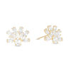 Thumbnail Image 0 of Marquise and Oval Cubic Zirconia Floral Cluster Stud Earrings in 10K Gold