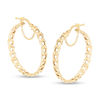 Thumbnail Image 0 of Curb Chain Link Hoop Earrings in 10K Gold