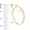 Thumbnail Image 1 of Curb Chain Link Hoop Earrings in 10K Gold