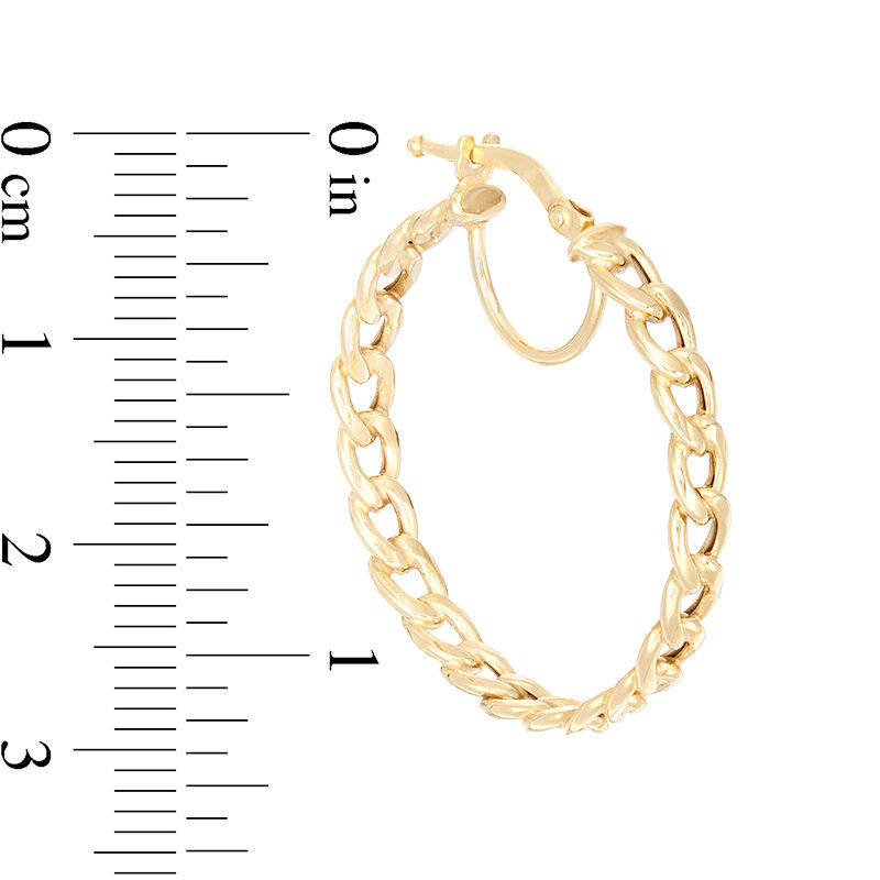 Curb Chain Link Hoop Earrings in 10K Gold