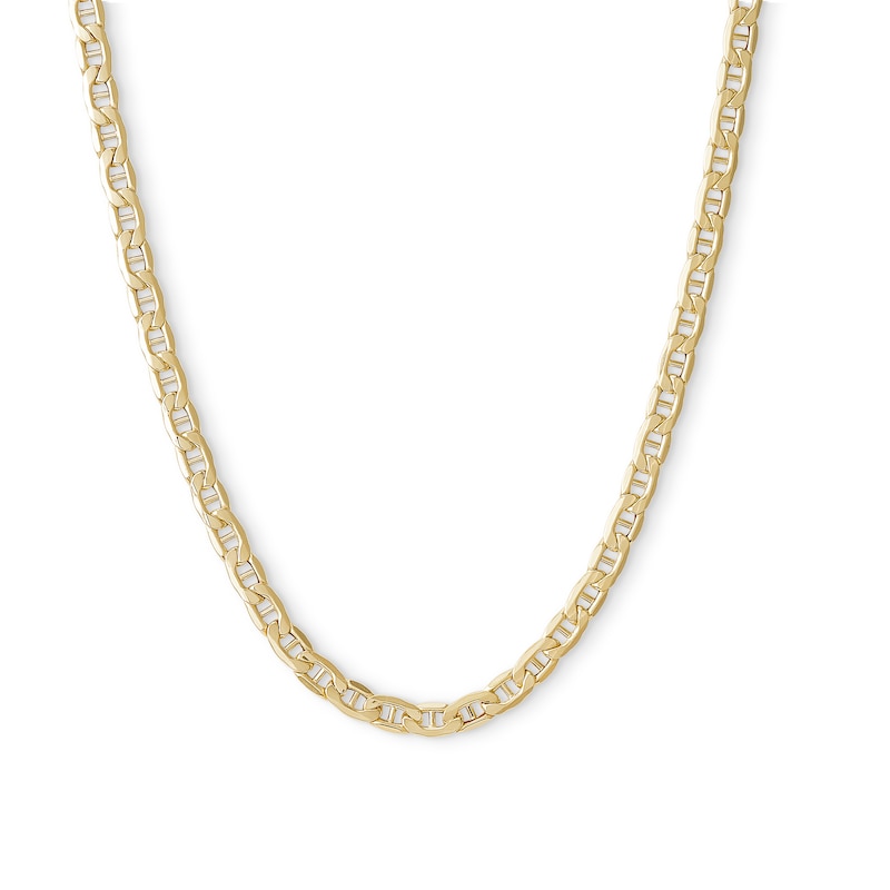 Made in Italy 100 Gauge Mariner Chain Necklace in 10K Hollow Gold - 24"