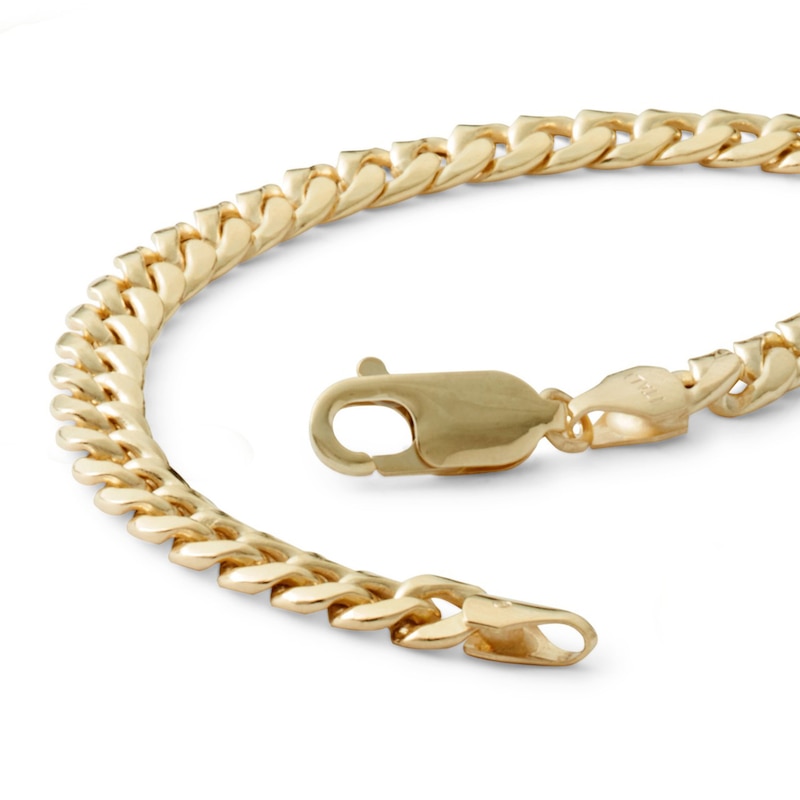 10K Semi-Solid Gold Cuban Chain Bracelet Made in Italy - 7.5"