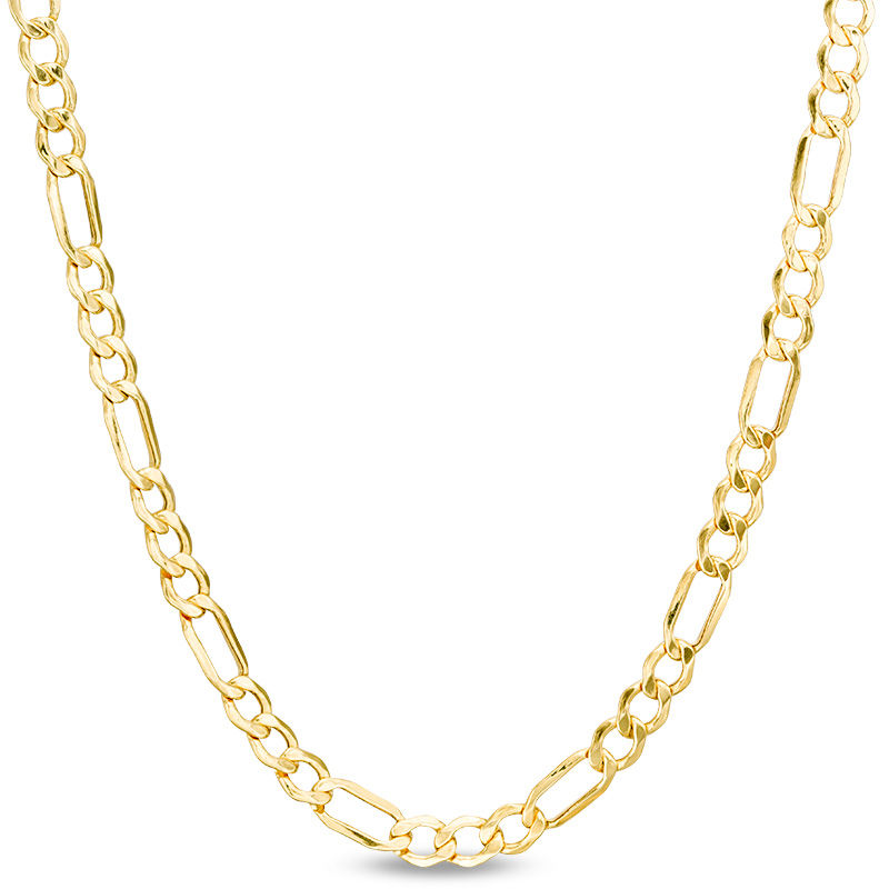 100 Gauge Figaro Chain Necklace in 10K Gold - 26"