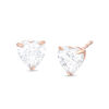 Thumbnail Image 0 of 5mm Heart-Shaped Cubic Zirconia Solitaire Stud Earrings in 14K Rose Gold
