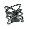 Thumbnail Image 0 of 1/3 CT. T.W. Black Diamond Orbit Ring in Sterling Silver with Black Rhodium