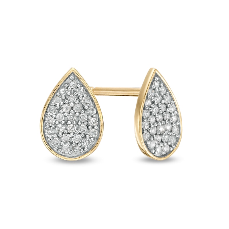 1/8 CT. T.W. Composite Diamond Teardrop Stud Earrings in 10K Gold
