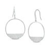 Thumbnail Image 0 of Cubic Zirconia Open Semi-Circle Drop Earrings in Sterling Silver