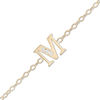 Thumbnail Image 0 of 10K Solid Gold CZ "M" Initial Anklet