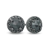 Thumbnail Image 0 of 1-1/4 CT. T.W. Black Diamond Frame Stud Earrings in Sterling Silver with Black Rhodium