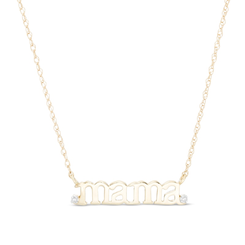 Diamond Accent "mama" Necklace in 10K Gold