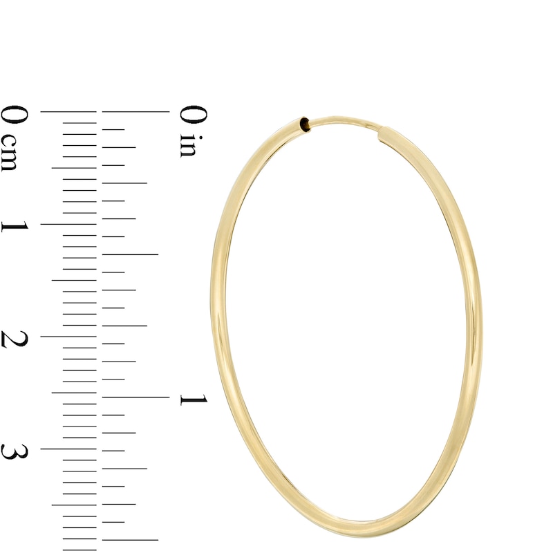 38mm Continuous Tube Hoop Earrings in 10K Gold