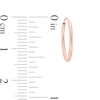 Thumbnail Image 1 of 14K Tube Hollow Rose Gold Multi-Finish Continuous Hoops