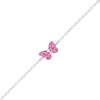 Thumbnail Image 0 of Child's Pink and White Crystal Butterfly Bracelet in Sterling Silver - 5.5"