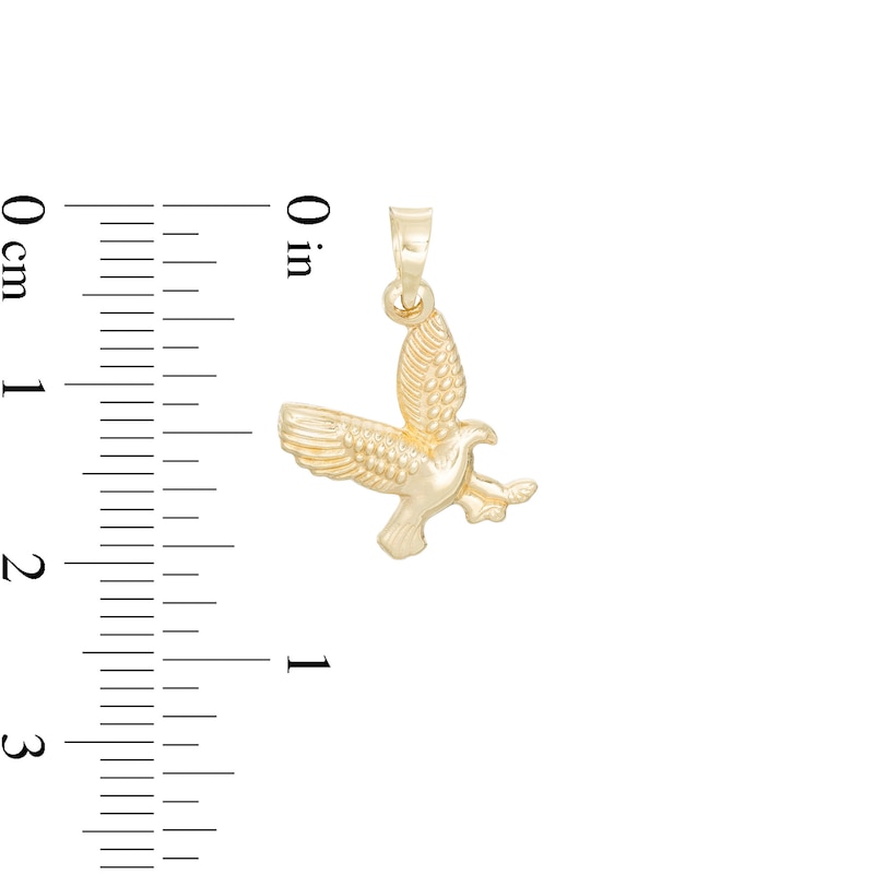 Landing Eagle Necklace Charm in 10K Stamp Hollow Gold