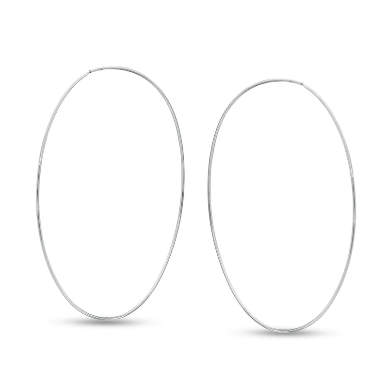 100mm Tube Hoop Earrings in Sterling Silver