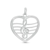 Thumbnail Image 0 of Heart with Clef Note Symbol Necklace Charm in Sterling Silver