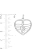 Thumbnail Image 1 of Heart with Clef Note Symbol Necklace Charm in Sterling Silver