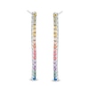 Thumbnail Image 0 of Multi-Color Cubic Zirconia Rainbow Stick Drop Earrings in Sterling Silver