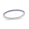 Thumbnail Image 0 of Purple Cubic Zirconia Eternity Band in Sterling Silver - Size 8