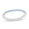 Thumbnail Image 0 of Blue Cubic Zirconia Eternity Band in Sterling Silver - Size 8