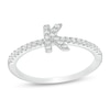 Thumbnail Image 0 of Cubic Zirconia Initial "K" Ring in Sterling Silver - Size 8