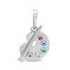 Thumbnail Image 0 of Multi-Color Cubic Zirconia Paint Pallet Necklace Charm in Sterling Silver