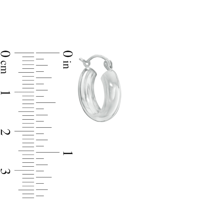 15mm Open Dome Hoop Earrings in Sterling Silver