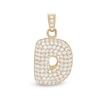 Thumbnail Image 0 of Cubic Zirconia Puffed "D" Necklace Charm in 10K Semi-Solid Gold
