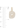 Thumbnail Image 1 of Cubic Zirconia Puffed "D" Necklace Charm in 10K Semi-Solid Gold