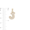 Thumbnail Image 2 of Cubic Zirconia Puffed "J" Necklace Charm in 10K Semi-Solid Gold