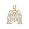 Thumbnail Image 0 of Cubic Zirconia Puffed "M" Necklace Charm in 10K Semi-Solid Gold