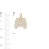 Thumbnail Image 1 of Cubic Zirconia Puffed "M" Necklace Charm in 10K Semi-Solid Gold