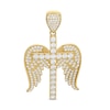 Thumbnail Image 0 of Cubic Zirconia Cross with Angel Wings Necklace Charm in 10K Gold