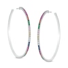 Thumbnail Image 0 of 50mm Multi-Color Cubic Zirconia Rainbow Hoop Earrings in Sterling Silver