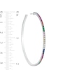 Thumbnail Image 1 of 50mm Multi-Color Cubic Zirconia Rainbow Hoop Earrings in Sterling Silver