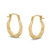 Thumbnail Image 0 of Child's Textured Geometric Hoop Earrings in 10K Gold