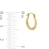 Thumbnail Image 1 of Child's Textured Geometric Hoop Earrings in 10K Gold