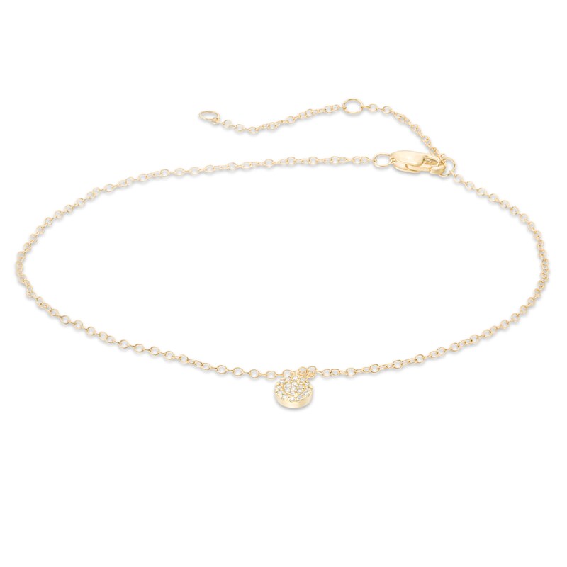 Composite Diamond Accent Dangle Anklet in 10K Gold - 10