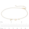 Thumbnail Image 1 of 10K Gold Diamond Accent Crescent Moon and Star Dangle Anklet