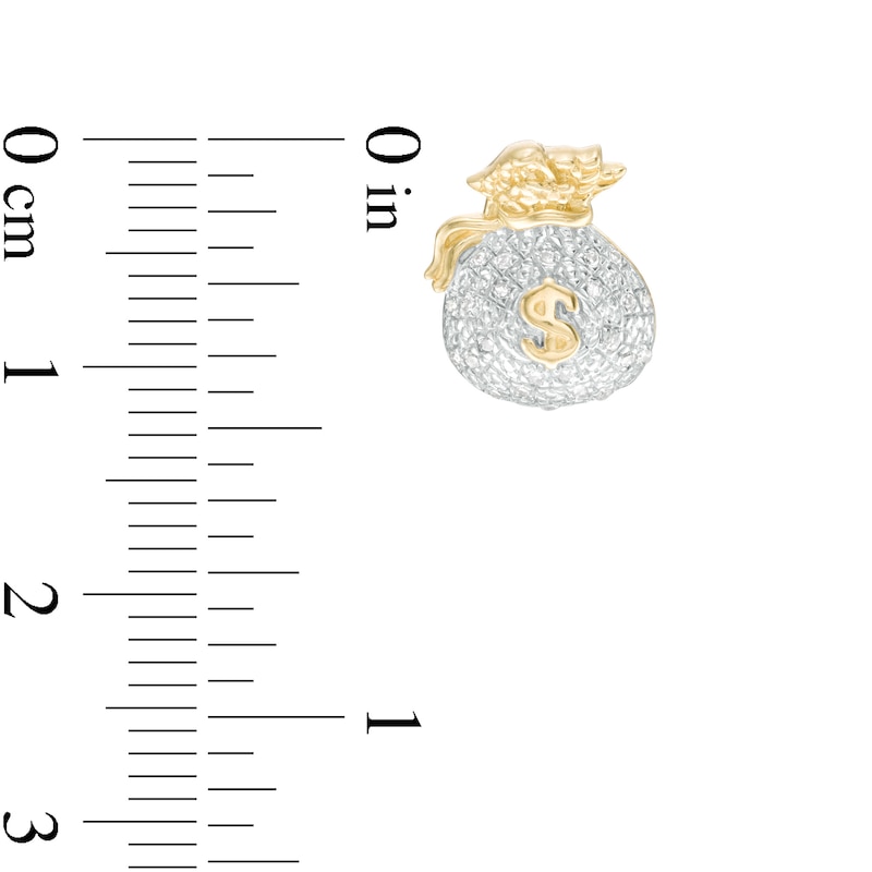 1/10 CT. T.W. Diamond Money Bag Stud Earrings in 10K Gold