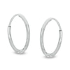 Thumbnail Image 0 of 14K Tube Hollow White Gold Multi-Finish Continuous Hoops