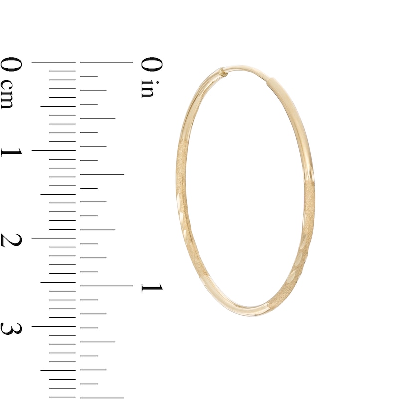 14K Tube Hollow Gold Multi-Finish Continuous Hoops