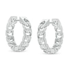 Thumbnail Image 0 of Curb Chain Huggie Hoop Earrings in Sterling Silver
