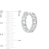 Thumbnail Image 1 of Curb Chain Huggie Hoop Earrings in Sterling Silver